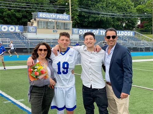 Senior Lacrosse Player and Family